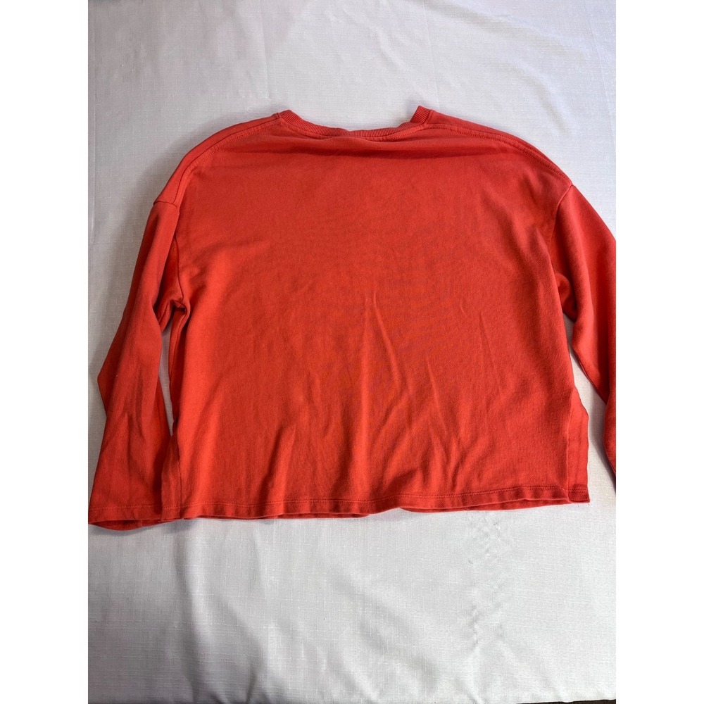 Disney Park Mickey Mouse Sweatshirt Womens sz M Coral/Orange Gold Sequin Glitzy - Picture 7 of 14